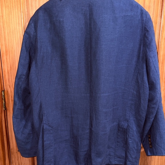 Polo Ralph Lauren Men’s Navy Linen Sportcoat - 46L - Like New - worn once - Picture 6 of 16
